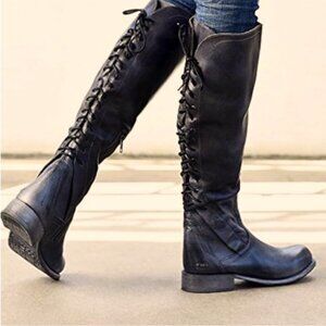 NWT Bed Stu Boots Surrey Cobbler Knee High in Dark Brown Leather